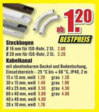 B1 Discount Baumarkt Steckbogen oder Kabelkanal Angebot