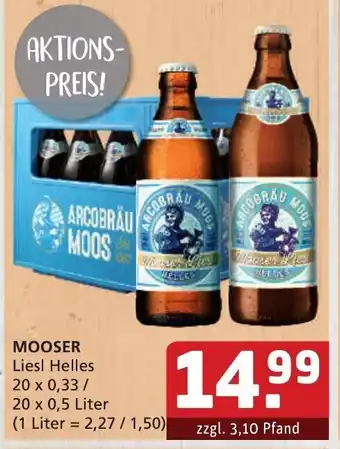 Getränke Quelle Mooser Liesl Helles 20x0,33L/20x0,5L Angebot