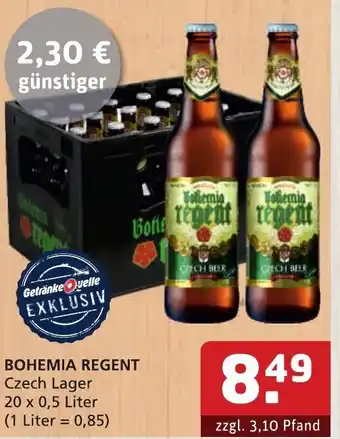 Getränke Quelle Bohemia Regent 20x0,5L Angebot