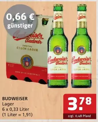 Getränke Quelle Budweiser Lager 6x0,33L Angebot