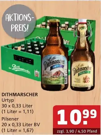 Getränke Quelle Dithmarscher Urtyp 30x0,33L oder Pilsener 20x0,33L Angebot