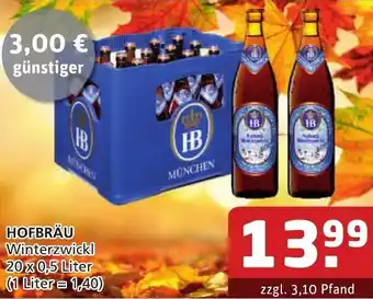 Getränke Quelle Hofbräu Winterzwickl 20x0,5L Angebot