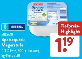 Aldi Süd MILSANI Speisequark Magerstufe Angebot