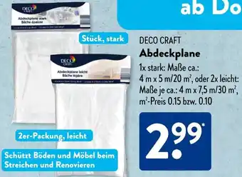 Aldi Süd DECO CRAFT Abdeckplane Angebot