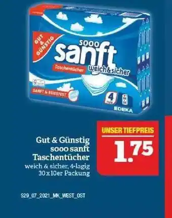 Marktkauf Gut & Gunstig sooo sanft Taschentücher Angebot