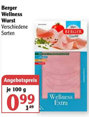 Globus Berger Wellness Wurst 100g Angebot