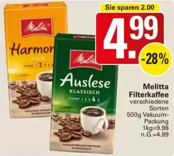 WEZ Melitta Filterkaffee Angebot