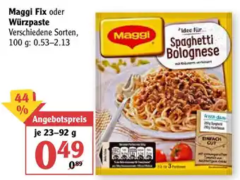 Globus Maggi fix oder Würzpaste  23-92g Angebot