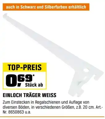 OBI EINLOCH TRÄGER WEISS Angebot