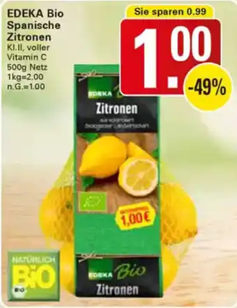 WEZ EDEKA Bio Spanische Zitronen Angebot