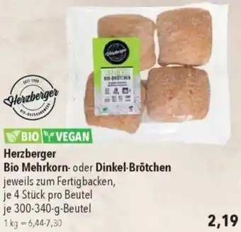 CITTI Markt Herzberger Bio Mehrkorn oder Dinkel-Brötchen Angebot
