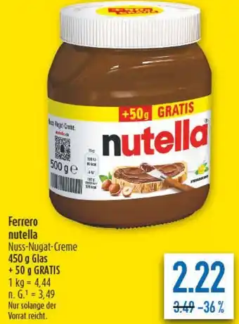 diska Ferrero nutella Angebot