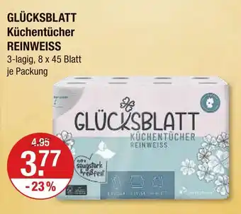 V Markt Glücksblatt küchentücher reinweiss Angebot