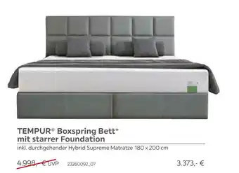 XXXLutz Tempur boxspring bett mit starrer foundation Angebot