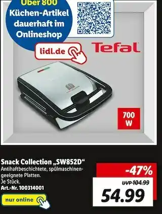 Lidl Tefal snack collection „sw852d“ Angebot