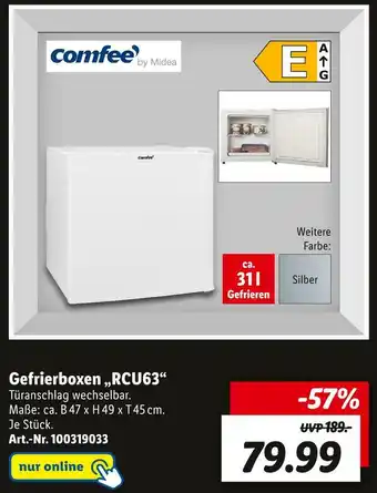 Lidl Comfee gefrierboxen „rcu63“ Angebot