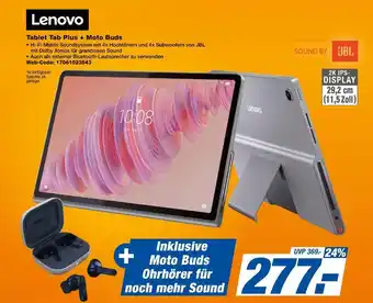 Expert Lenovo tablet tab plus + moto buds Angebot
