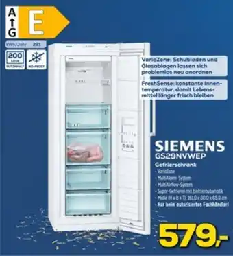 Euronics SIEMENS GS29NVWEP Gefrierschrank Angebot