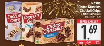 Edeka Nestlé choco crossies oder choclait chips Angebot