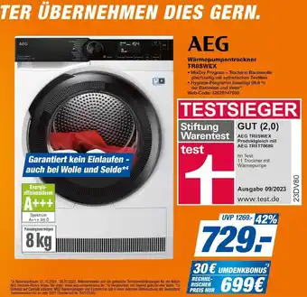 Expert Aeg wärmepumpentrockner tr8swex Angebot