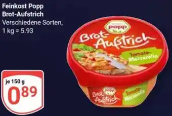 Globus Feinkost Popp Brot-Aufstrich Angebot