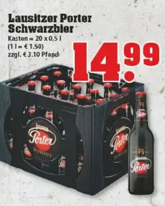 trinkgut Lausitzer Porter Schwarzbier 20x0,5L Angebot