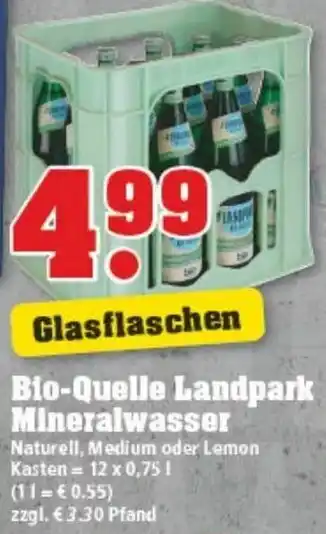 trinkgut Bio Quelle Landpark Mineralwasser 12x0,75L Angebot