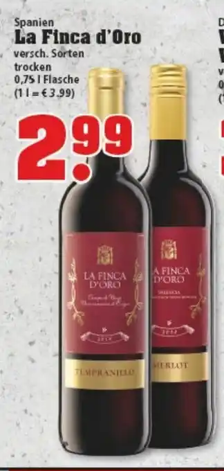 trinkgut La Finca d'Oro 0,75L Angebot