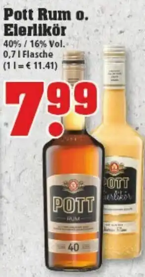 trinkgut Pott Rum o. Eierlikör 0,7L Angebot