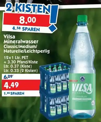 Hol'ab Getränkemarkt Vilsa Mineralwasser Classic/Medium/Naturelle/Leichtperlig 12x1L Angebot