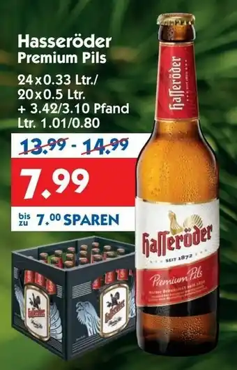 Hol'ab Getränkemarkt Hasseröder Premium Pils 24x0,33L/20x0,5L Angebot