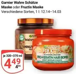 Globus Garnier Wahre Schätze Maske oder Fructis Maske Angebot