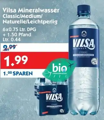 Hol'ab Getränkemarkt Vilsa Mineralwasser Classic/Medium/Naturelle/Leichtperlig 6x0,75L Angebot