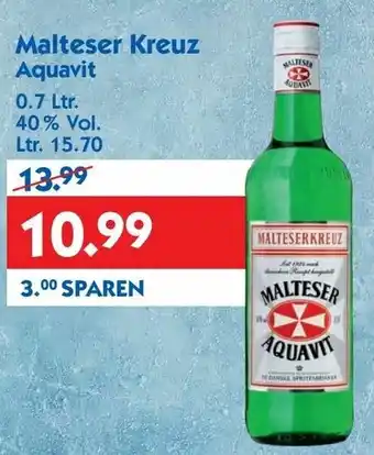 Hol'ab Getränkemarkt Malteser Kreuz Aquavit 0,7L Angebot