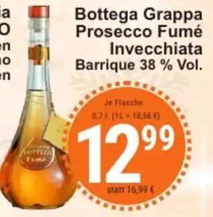 Aktiv Irma Bottega Grappa Prosecco Fumé Invecchiata Barrique 0,7L Angebot