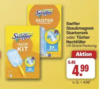 Famila Nord West Swiffer Staubmagnet Starterset oder Tücher Nachfüller Angebot