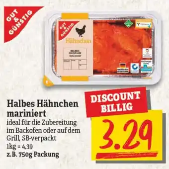 NP Discount Gut & Günstig Halbes Hähnchen mariniert 750g Angebot