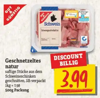 NP Discount Gut & Günstig Geschnetzeltes natur 500g Angebot