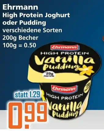 Klaas und Kock Ehrmann High Protein Joghurt oder Pudding 200g Becher Angebot