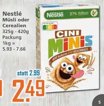 Klaas und Kock Nestlé Müsli oder Cerealien 325-420g Angebot