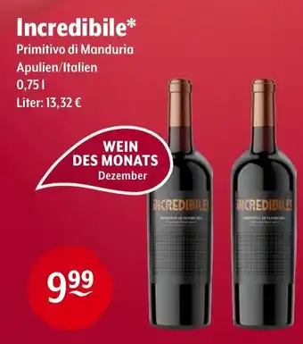 Trink und Spare Incredibile Primitivo di Manduria Angebot