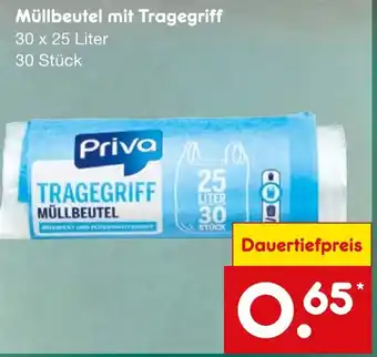 Netto Marken-Discount Priva Müllbeutel mit Tragegriff Angebot