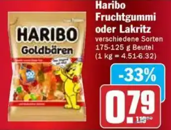 Hit Haribo Fruchtgummi oder Lakritz Angebot