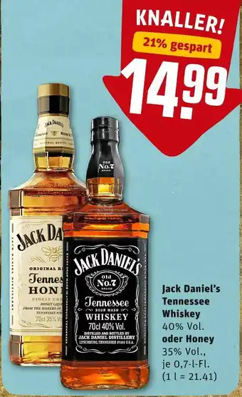 REWE Jack daniel’s tennessee whiskey oder honey Angebot