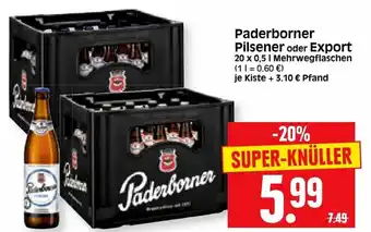 Edeka Herkules Paderborner Pilsener oder Export 20x0,5L Angebot