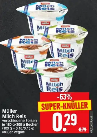 Edeka Herkules Müller Milch Reis 200/180g Becher Angebot