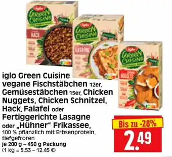 Edeka Herkules Iglo Green Cuisine Vegane Fischstäbchen, Gemüsestäbchen oder Chicken Nuggets Angebot