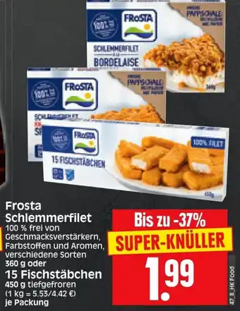 Edeka Herkules Frosta Schlemmerfilet 360g oder 15 Fischstäbchen 450g Angebot