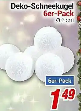 CENTERSHOP Deko-schneekugel 6er Pack Angebot