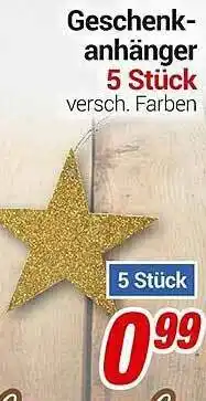 CENTERSHOP Geschenkanhänger 5 Stück Angebot